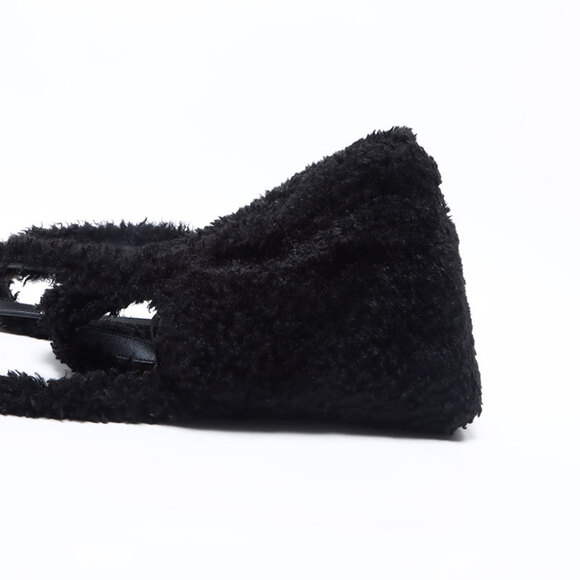 Balenciaga Everyday 2.0 2-way fur boa handbag, black, WS12056